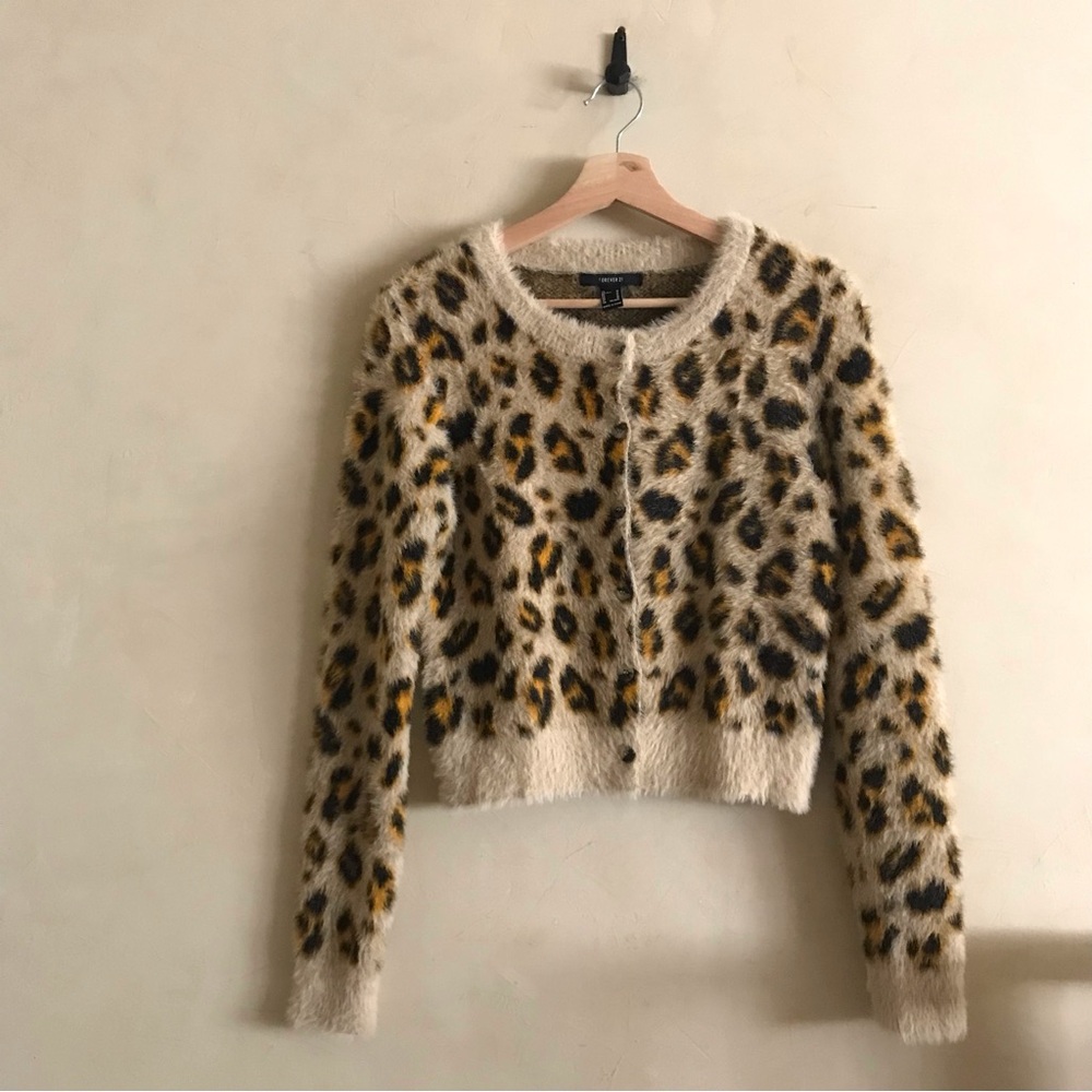 Forever 21 Cream and Brown Fuzzy Sweater - Picture 4 of 10